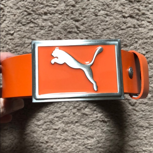 orange puma golf belt